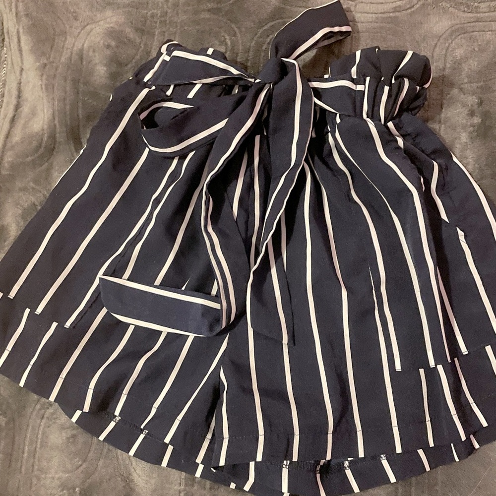 navy blue shorts with stripes size small